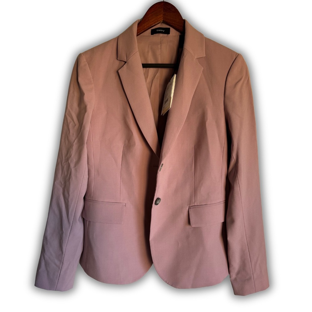 NWT | Theory Women’s | Dusty Rose Classic-Fit Virgin Wool Blazer | Size:6